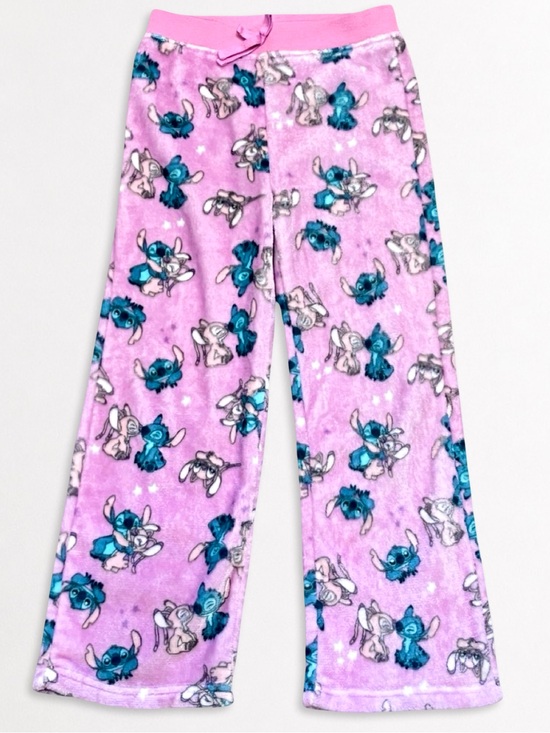 Disney Other - Girls Disney Stitch & Angel Plush Fleece Pajama Pants Pink Size Medium 10 Lounge